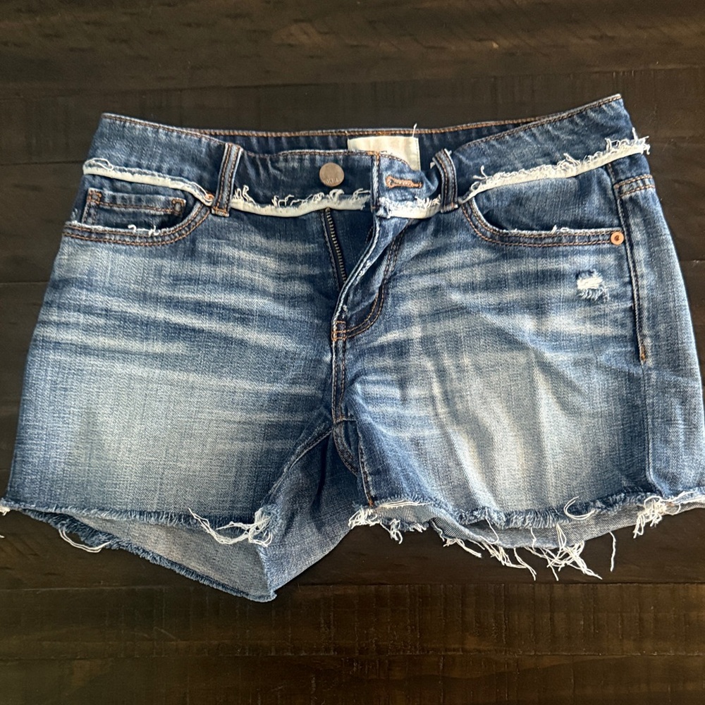 BKE Distressed Blue Denim Women Shorts